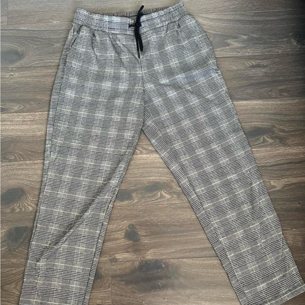 a new day Gray Sweatpants with Plaid Pattern